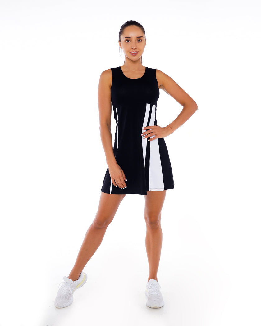 Tennis dress with stripes