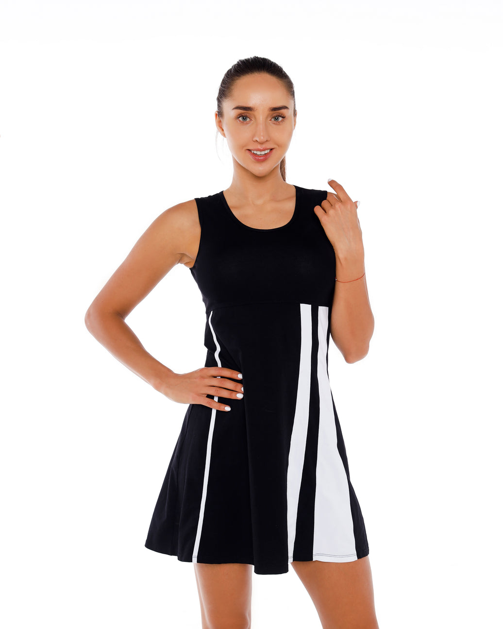 Tennis dress with stripes