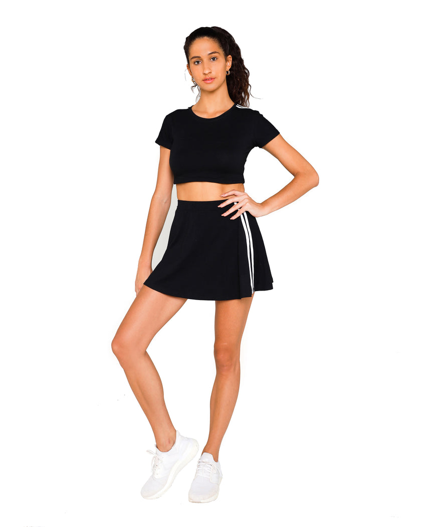 Tennis top&skirt set with stripes